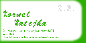 kornel matejka business card